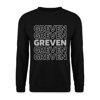 Deutsche Stadt Greven Nordrheinwestfalen - Unisex Pullover - Schwarz - Vorne - Alina (178cm) & Michal (187cm)