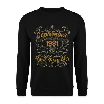 Legends September 1981 | Gift September 1981 - Unisex Sweatshirt - black - Front - Alina (178cm) & Michal (187cm)