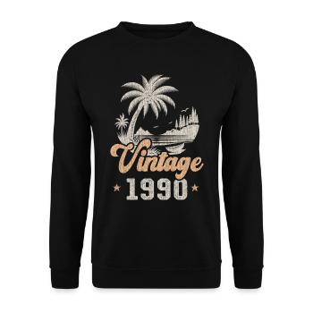 Birthday 1990 Palms - Unisex Sweatshirt - black - Front - Alina (178cm) & Michal (187cm)
