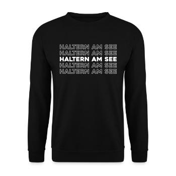 German city of Haltern can be seen - Unisex Sweatshirt - black - Front - Alina (178cm) & Michal (187cm)