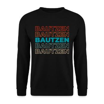 Deutsche Stadt Bautzen Sachsen - Unisex Pullover - Schwarz - Vorne - Alina (178cm) & Michal (187cm)