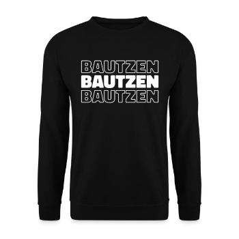 Deutsche Stadt Bautzen Sachsen - Unisex Pullover - Schwarz - Vorne - Alina (178cm) & Michal (187cm)