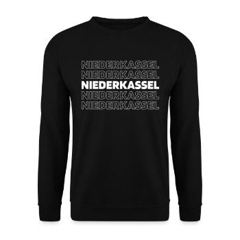 Deutsche Stadt Niederkassel Nordrheinwestfalen - Unisex Pullover - Schwarz - Vorne - Alina (178cm) & Michal (187cm)
