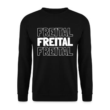 Deutsche Stadt Freital Sachsen - Unisex Pullover - Schwarz - Vorne - Alina (178cm) & Michal (187cm)