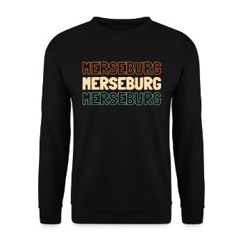 German city Merseburg Saxony-Anhalt - Unisex Sweatshirt - black - Front - Alina (178cm) & Michal (187cm)