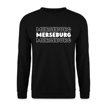 German city Merseburg Saxony-Anhalt - Unisex Sweatshirt - black - Front - Alina (178cm) & Michal (187cm)