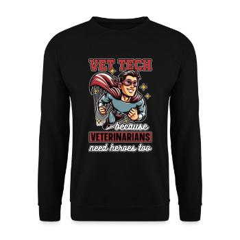 La technologie vétérinaire parce que les vétérinaires ont besoin d’amoureux des animaux - Sweat-shirt Unisexe - noir - Devant - Alina (178cm) & Michal (187cm)