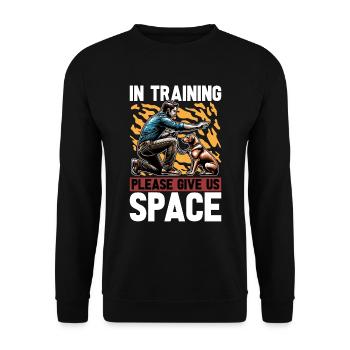 Dog Trainer In Training Please Give Us Dog Sport - Unisex Sweatshirt - black - Front - Alina (178cm) & Michal (187cm)