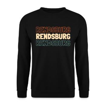 German city Rendsburg Schleswigholstein - Unisex Sweatshirt - black - Front - Alina (178cm) & Michal (187cm)