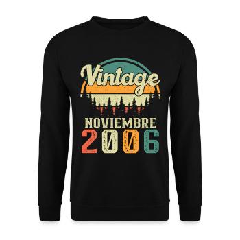 Novembre 2006 Vintage Cadeau d’anniversaire - Sweat-shirt Unisexe - noir - Devant - Alina (178cm) & Michal (187cm)