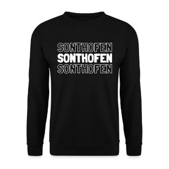 Deutsche Stadt Sonthofen Bayern - Unisex Pullover - Schwarz - Vorne - Alina (178cm) & Michal (187cm)