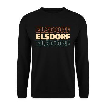 Deutsche Stadt Elsdorf Nordrheinwestfalen - Unisex Pullover - Schwarz - Vorne - Alina (178cm) & Michal (187cm)