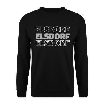 Deutsche Stadt Elsdorf Nordrheinwestfalen - Unisex Pullover - Schwarz - Vorne - Alina (178cm) & Michal (187cm)