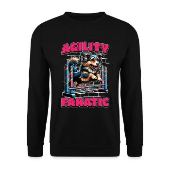 Dog Agility Fanatic Dog Sport Agility Training - Unisex Sweatshirt - black - Front - Alina (178cm) & Michal (187cm)
