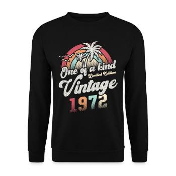 Vintage 1972 Birthday Palm Trees - Unisex Sweatshirt - black - Front - Alina (178cm) & Michal (187cm)