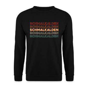 German city: Schmalkalden, Thuringia - Unisex Sweatshirt - black - Front - Alina (178cm) & Michal (187cm)
