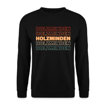 German city Holzminden, Lower Saxony - Unisex Sweatshirt - black - Front - Alina (178cm) & Michal (187cm)