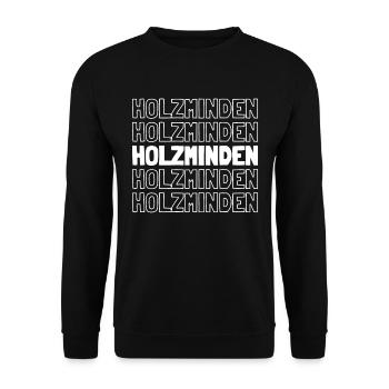 German city Holzminden, Lower Saxony - Unisex Sweatshirt - black - Front - Alina (178cm) & Michal (187cm)