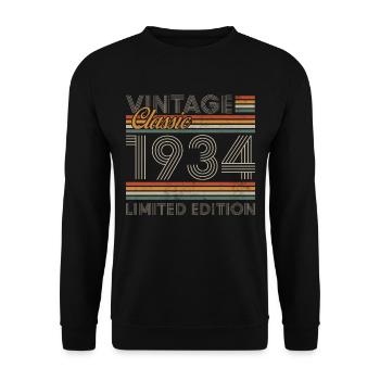 1934 Vintage Retro Birthday Gift - Unisex Sweatshirt - black - Front - Alina (178cm) & Michal (187cm)