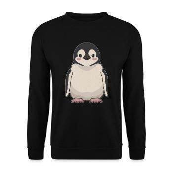 Pinguin Baby lustiges Pinguine Geschenk - Unisex Pullover - Schwarz - Vorne - Alina (178cm) & Michal (187cm)