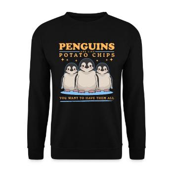 Penguin Baby Penguins Are Like Gift - Unisex Sweatshirt - black - Front - Alina (178cm) & Michal (187cm)