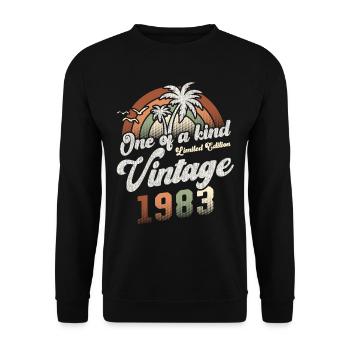 Millésime 1983 Anniversaire Palmiers - Sweat-shirt Unisexe - noir - Devant - Alina (178cm) & Michal (187cm)