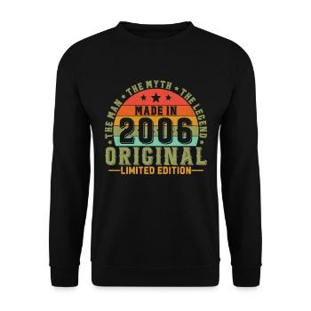 Vinatge 2006 Birthday Gift - Unisex Sweatshirt - black - Front - Alina (178cm) & Michal (187cm)