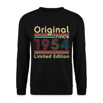 Vinatge 1954 Geburtstagsgeschenk - Unisex Pullover - Schwarz - Vorne - Alina (178cm) & Michal (187cm)