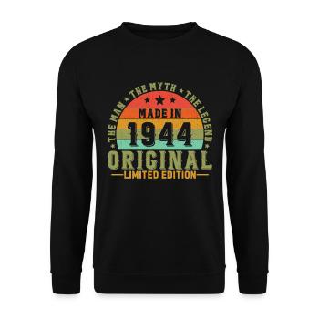 Vinatge 1944 Birthday Gift - Unisex Sweatshirt - black - Front - Alina (178cm) & Michal (187cm)