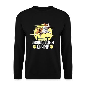 Dog Agility Training Obstacle Course Dog Sport - Unisex Sweatshirt - black - Front - Alina (178cm) & Michal (187cm)