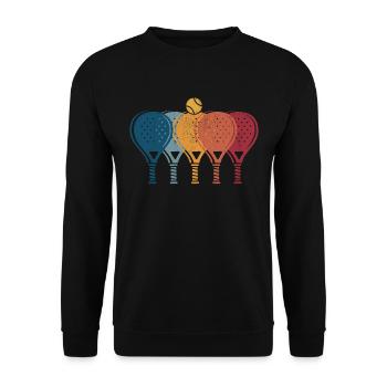 Raquette de padel rétro vintage - Sweat-shirt Unisexe - noir - Devant - Alina (178cm) & Michal (187cm)