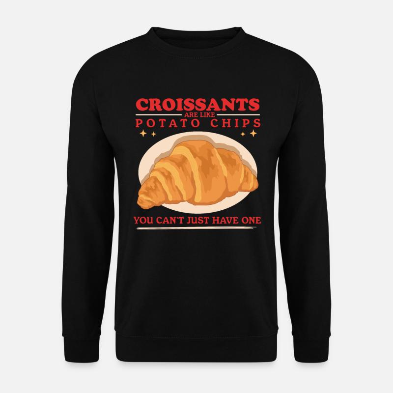 Croissant Hörnchen Gipfeli Beugel Geschenk - Unisex Pullover - Schwarz