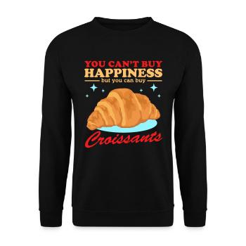 Croissant Beugel Croissant Croissant Cadeau - Sweat-shirt Unisexe - noir - Devant - Alina (178cm) & Michal (187cm)