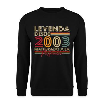 Legende seit 2003 Geburtstagsgeschenk - Unisex Pullover - Schwarz - Vorne - Alina (178cm) & Michal (187cm)