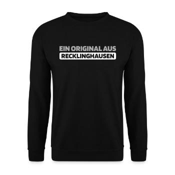 Deutsche Stadt Recklinghausen Nordrheinwestfalen - Unisex Pullover - Schwarz - Vorne - Alina (178cm) & Michal (187cm)