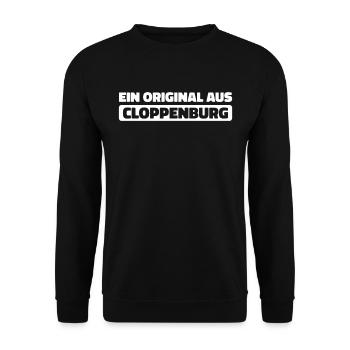 German city Cloppenburg, Lower Saxony - Unisex Sweatshirt - black - Front - Alina (178cm) & Michal (187cm)