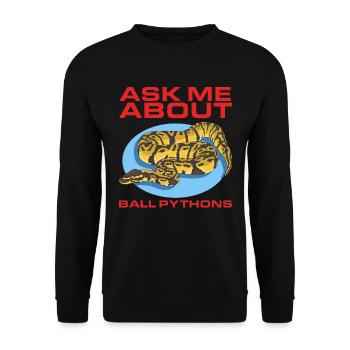 King Python Python Snake Gifts - Unisex Sweatshirt - black - Front - Alina (178cm) & Michal (187cm)