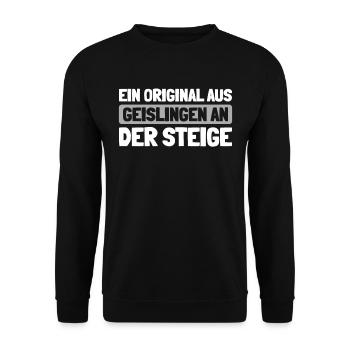Deutsche Stadt Geislingen An Der Steige - Unisex Pullover - Schwarz - Vorne - Alina (178cm) & Michal (187cm)