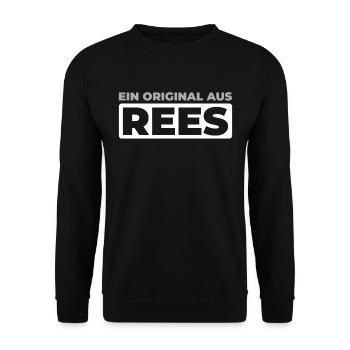 Deutsche Stadt Rees Nordrheinwestfalen - Unisex Pullover - Schwarz - Vorne - Alina (178cm) & Michal (187cm)