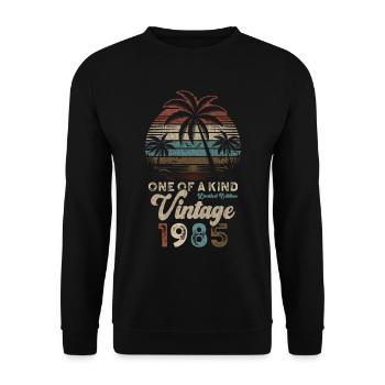 Millésime 1985 Anniversaire Palmiers - Sweat-shirt Unisexe - noir - Devant - Alina (178cm) & Michal (187cm)