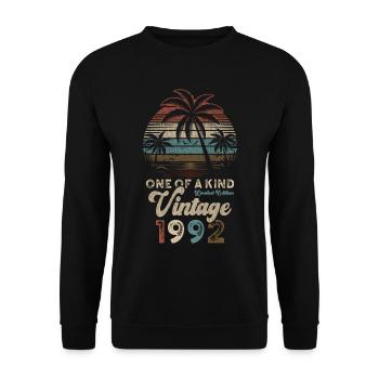 Millésime 1992 Anniversaire Palmiers - Sweat-shirt Unisexe - noir - Devant - Alina (178cm) & Michal (187cm)