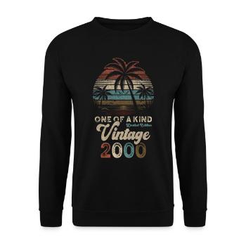 Millésime 2000 Anniversaire Palmiers - Sweat-shirt Unisexe - noir - Devant - Alina (178cm) & Michal (187cm)