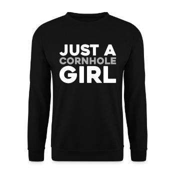 Cornhole Blind Hole Game Just A Cornhole Girl - Unisex Sweatshirt - black - Front - Alina (178cm) & Michal (187cm)