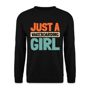 Wakeboard Wakeboarder Just A Wakeboarding Girl - Unisex Pullover - Schwarz - Vorne - Alina (178cm) & Michal (187cm)