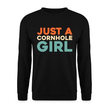 Cornhole Blind Hole Game Just A Cornhole Girl - Unisex Sweatshirt - black - Front - Alina (178cm) & Michal (187cm)