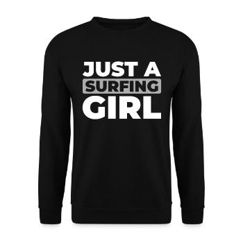 Surfer Surfen Juste une Surfeuse Fille - Sweat-shirt Unisexe - noir - Devant - Alina (178cm) & Michal (187cm)