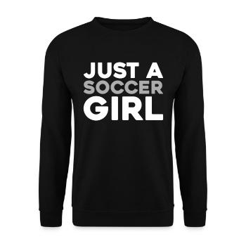 Joueur de football Juste une fille de football - Sweat-shirt Unisexe - noir - Devant - Alina (178cm) & Michal (187cm)