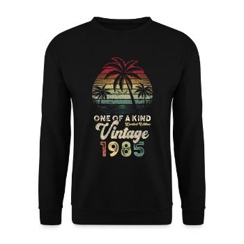 Millésime 1985 Anniversaire Palmiers - Sweat-shirt Unisexe - noir - Devant - Alina (178cm) & Michal (187cm)