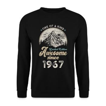 1967 Anniversaire Berge - Sweat-shirt Unisexe - noir - Devant - Alina (178cm) & Michal (187cm)