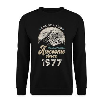 1977 Anniversaire Berge - Sweat-shirt Unisexe - noir - Devant - Alina (178cm) & Michal (187cm)
